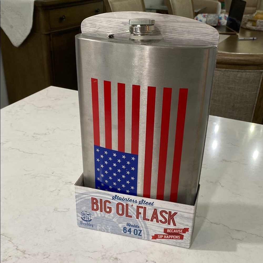 Stainless Steel American Flag Flask